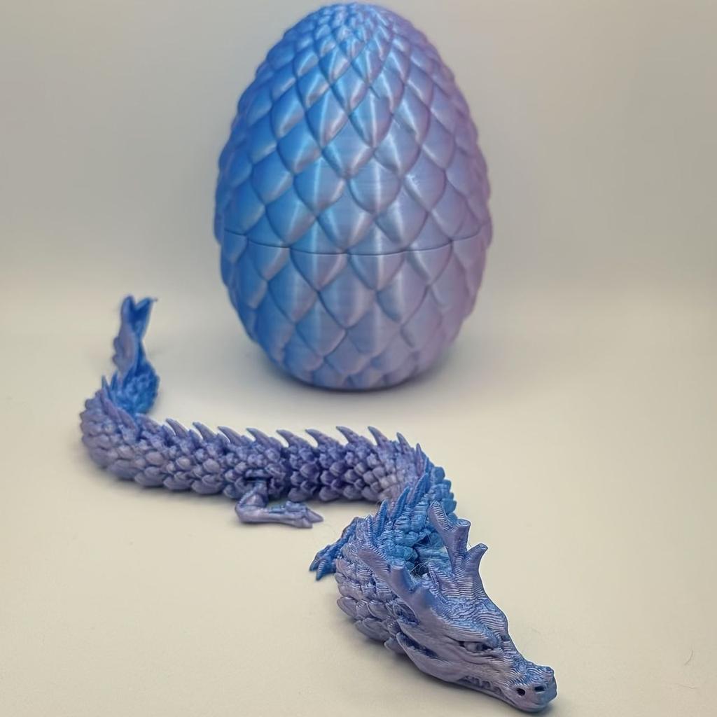 6.5Cm Dragon Scale Egg+15Cm Dragon New 3D Printing Dragon Flying Dragon Rotating Articulated Wing Dragon Home Decor