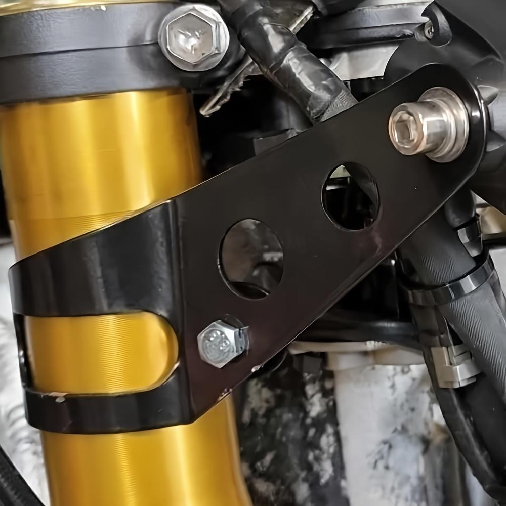 Adjustable Black Motorcycle Headlight Mount Bracket - Durable Aluminum Alloy, Fit for Chopper & Cafe Racer Fork Ear Designs, Motorcycle Accessories