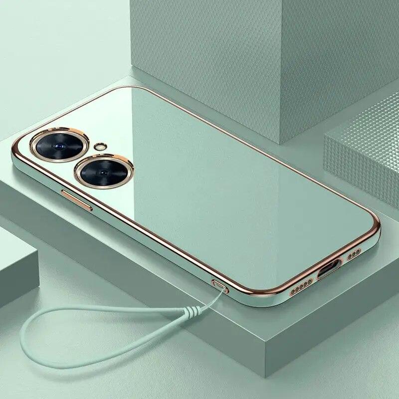 

Чехол для Huawei nova 11i, чехол для Huawei nova 11i MAO-LX9, чехол для телефона Huawei Nova11i, роскошный противоударный чехол с квадратным покрытием For Huawei nova 11i&Case & Strap небесно-голубой