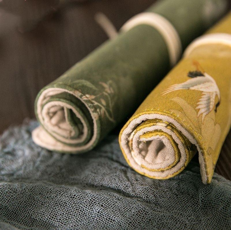 Pennväska i kinesisk palatsstil Kreativ Retro Stor Kapacitet Pennfodral Förvaringsväska för Skrivmaterial Stu