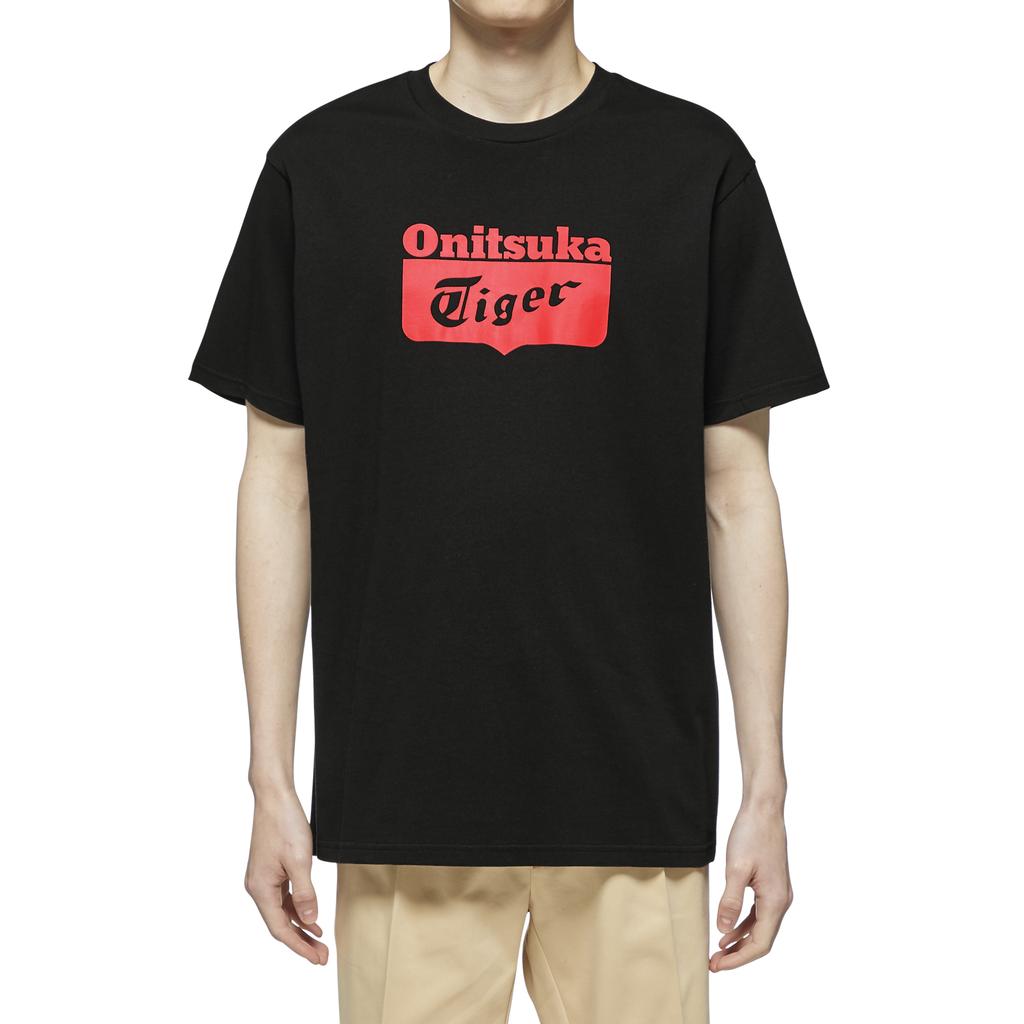 Onitsuka Tiger Logo Soft Comfortable Fitting Minimalist Short Sleeve T-Shirt Unisex Tops Black 2183B453-002