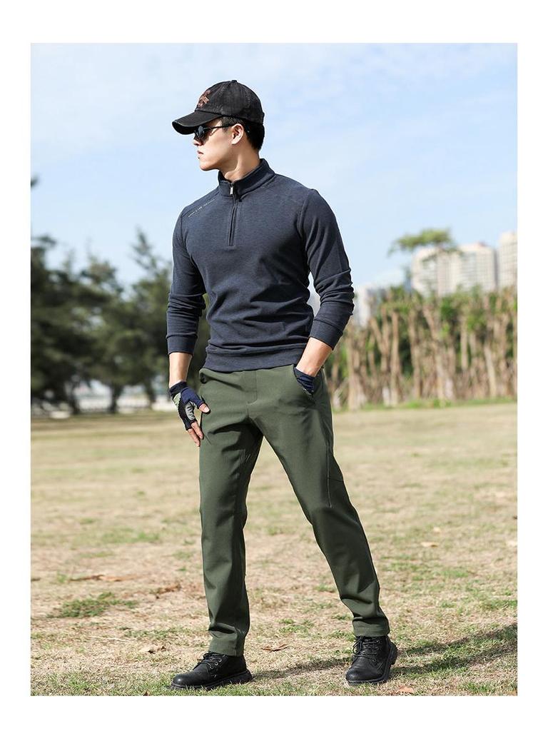 Men's Autumn/Winter Outdoor Windbreaker Softshell Pants - Fleece-Lined, Warm, Breathable, Straight-Leg Design.