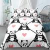 Cute Panda Duvet Cover Cartoon Animal Bedding Set Microfiber Giant Panda Comforter Cover Twin for Kids Girls Teen Kawaii Bedroom