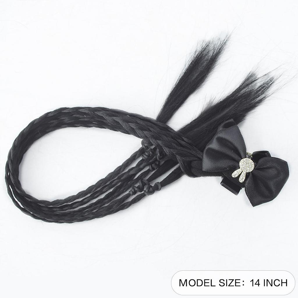 Low Tie Chinese Style Bow Knot Double Cable Knit Wig Tail Wig Accessories Ins Trendy Hair Clip Asian Fiber Horse Tail