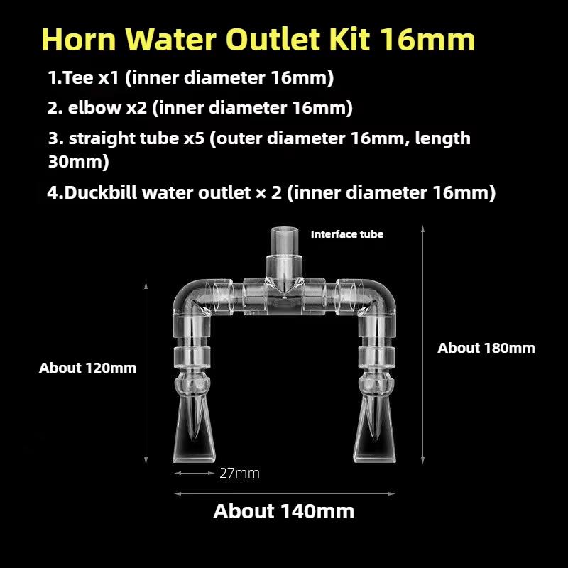 

1Set Aquarium Tank Pump Duckbill Water Output Double Headed Universal Fish Tank Sprinkler Garden Irrigation Water Pipe Connector
