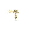 CANNER 1PC Natural Water Grass Horse Eye Zircon 925 Silver Piercing Earrings For Women Ins Simple Green Moss Earring