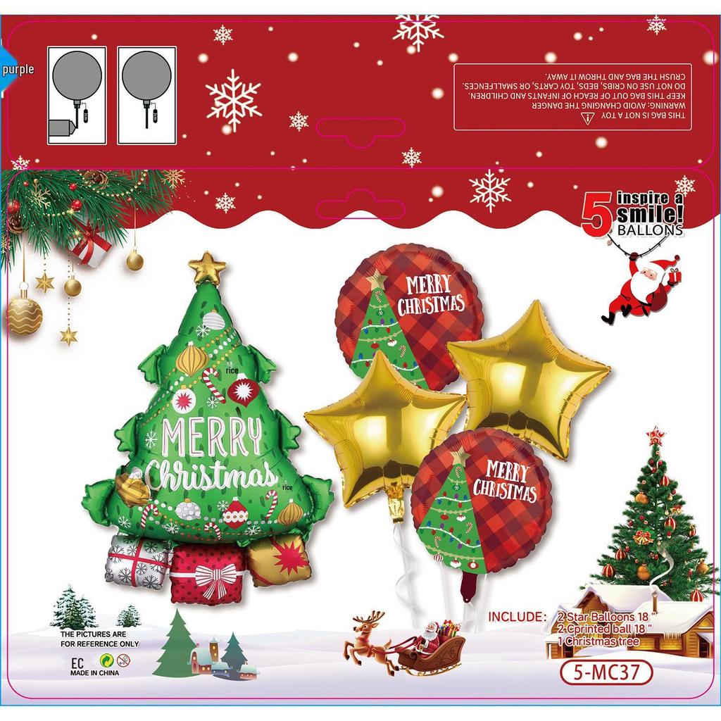 Weihnachtsballon-Set: Zuckerstange, Rentier, Lebkuchenmann & Kranzbogen für Partys