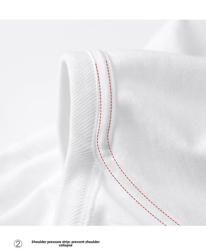 250g Heavyweight Pure Cotton Unisex Long-Sleeved T-Shirt, Solid White Round Neck, Women's Versatile Base Layer