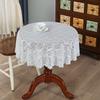 Hollow Out Retro French Circular Cover Cloth White Wedding Decor Lace Table Cloth Rectangle Tablecloth for Birthday Banquet Coffee Table Cover