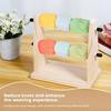 Double Layer Wool Storage Rack Vertical Rotating Yarn Spool Organizer Wooden Yarn Holder  Sewing