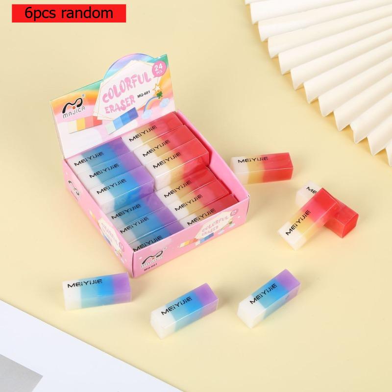 Süß Kreativ Dufttuch Geschenk Sauber mit weniger Krümeln Schüler Schulbedarf Langer Gelee Vierfarbiger Sandwich-Radiergummi Süß Kawaii