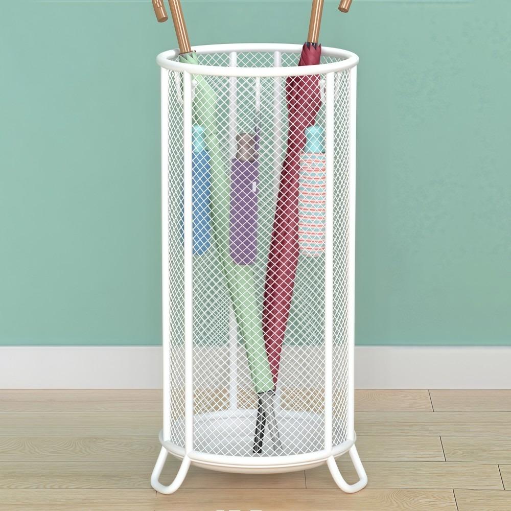 Practical Metal Umbrella Holder Drainage Design Stand Type Umbrella Barrel Durable Cylindrical Storage Rack Home Entrance