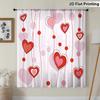 Romantic Red Pink Heart Shaped Window Curtain Single Piece Valentine Day Bedroom Decorative Cool Sweet Curtains Polyester With Rod Pocket Decor