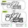 DIY Kitchen Wall Decoration Minimalist Stickers, Waterproof PVC Decals with Handwritten Chef Hat Creative Decor And Egg Beater Design, Modern