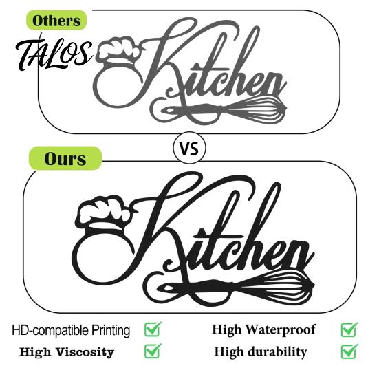 DIY Kitchen Wall Decoration Minimalist Stickers, Waterproof PVC Decals with Handwritten Chef Hat Creative Decor And Egg Beater Design, Modern