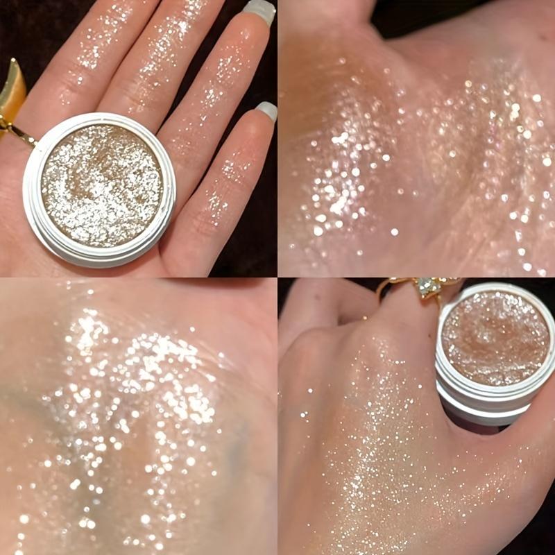 Ombretto Monocromatico Luminoso Orario con Glitter, Paillettes, Highlight Perlescente, Illuminante, Palette Ombretti Conveniente per Studenti
