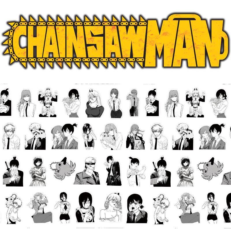 65-teiliges Sticker-Set mit Chainsaw Man und Denji, ideal zum Dekorieren von Laptops, Trinkbechern und mehr!