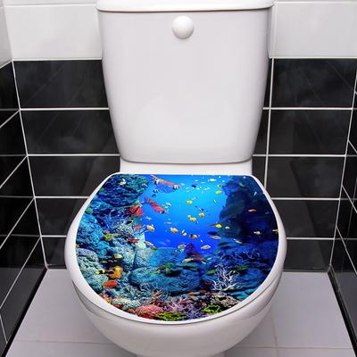 1Pcs 3D Toilet Seat Wall Sticker Art Wallpaper Bathroom Decals Self-Adhesive