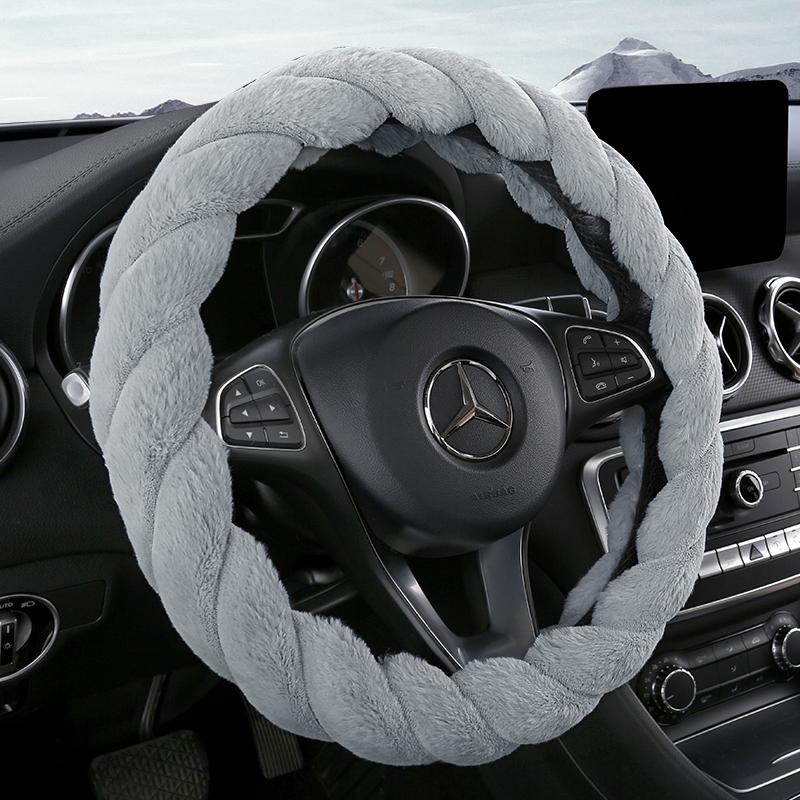 New waltz fashion plush universal female winter steering wheel cover cartoon decorative non-slip handle cover