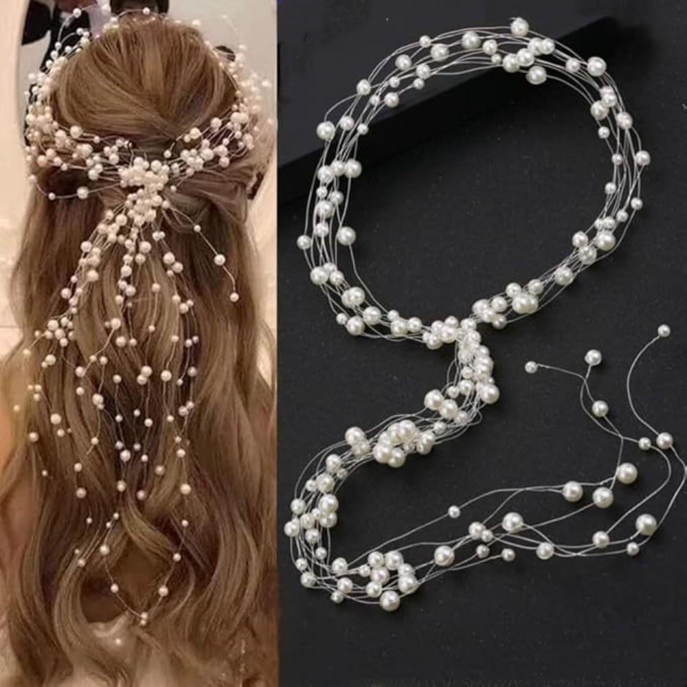 Handmade Fairy Hair Band Imitation Pearl Bridal Headdress Pearl Headdress Pageant Prom
