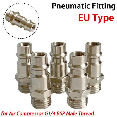 G1/4 Thread Pneumatic Fitting Male Thread Quick Connect European Standard Coupler Pneumatic Connector for Air Compressor