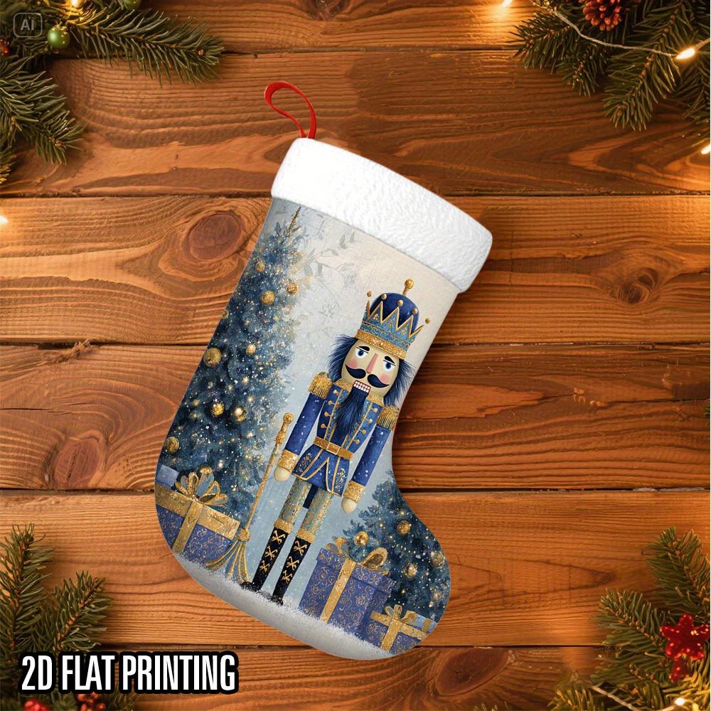 Christmas Decoration Fireplace Hanging Stocking1pc Nutcracker-Themed Christmas Stocking - Ornamental Hanging B