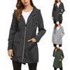 Outdoor Windproof Waterproof Lightweight Hooded Women Long Rain Coat Jacket