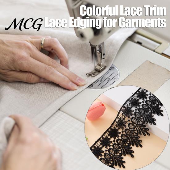 Decorative Lace for Sewing 1.4 Yards Floral Trim, 9.5cm Wide Ribbon, Craft Ribbon Crafts Edging Wedding Dress Embellishment, DIY Sewing, Gift