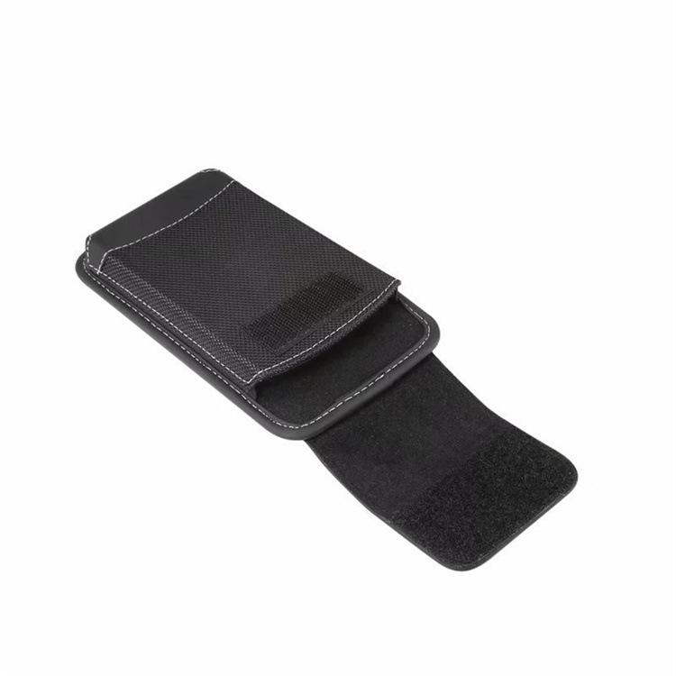 Men's Lightweight Leather Waist Phone Bag - Oxford Nylon, Horizontal/Vertical Style