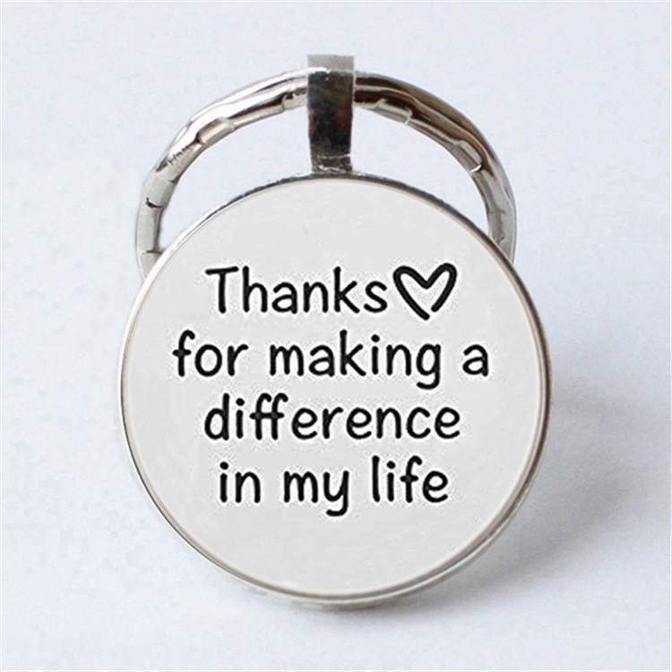 Keychain Accessories Pendant Floral Thanksgiving Text Good Friends Retro Personalized Keychain Gift Pendant