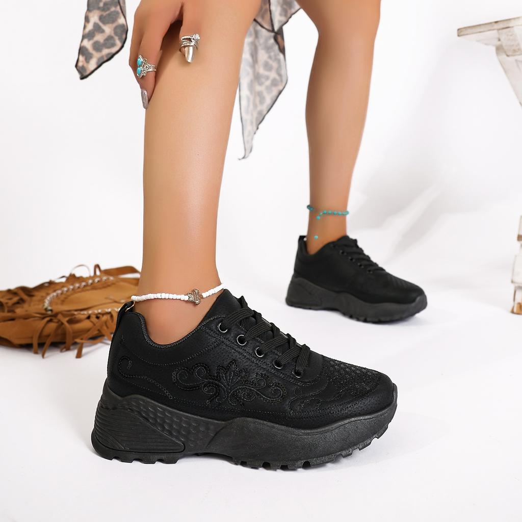 Fashionable New Comfortable Mesh Casual Women'S Shoes Spring And Autumn Round Toe Elegant Breathable Lace Up Sports Shoes