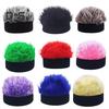 Novelty Fake Hair Visor Hat for Men Adjustable Spiked Wig Hat with Peaked Short Hair Street Hip Hop Hat for Festivals Parties