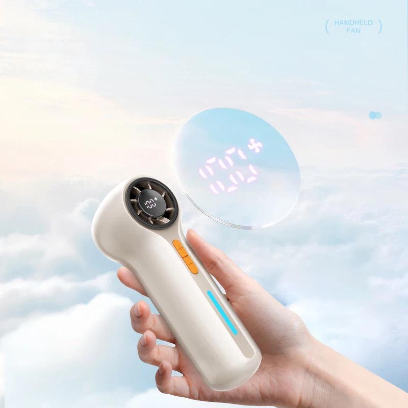 SUOYING High-Speed Handheld Mini Fan, Compact Micro Electric Fan, Desktop, Quiet Long-Lasting USB Rechargeable Fan, White