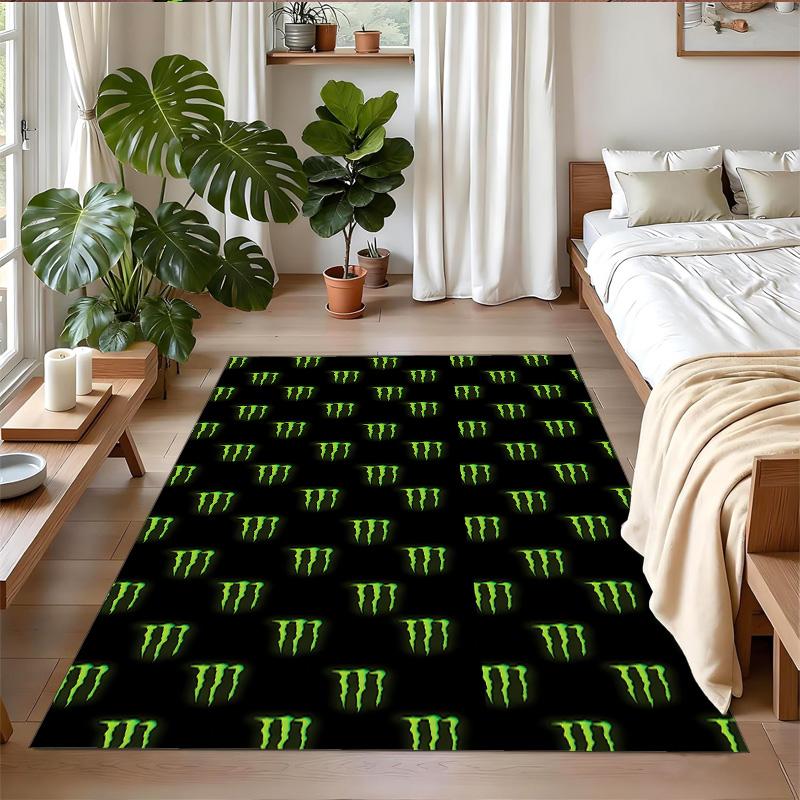 Monster Energy Druck Kristall Samt Plüsch Teppich Anti?Slip-Verschleiß?Robuster Bodenbelag Teppich für Innenbereich Haushalt Heimdekoration
