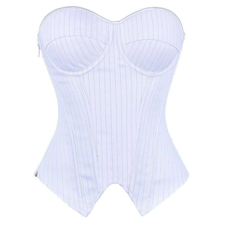 Ropa moldeadora de soporte con aros a rayas para mujer - Estilo de corte