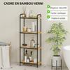 Bathroom shelf 4-level narrow freestanding storage shelf bamboo 1.5 x 21.5 x 106 cm natural wood effect
