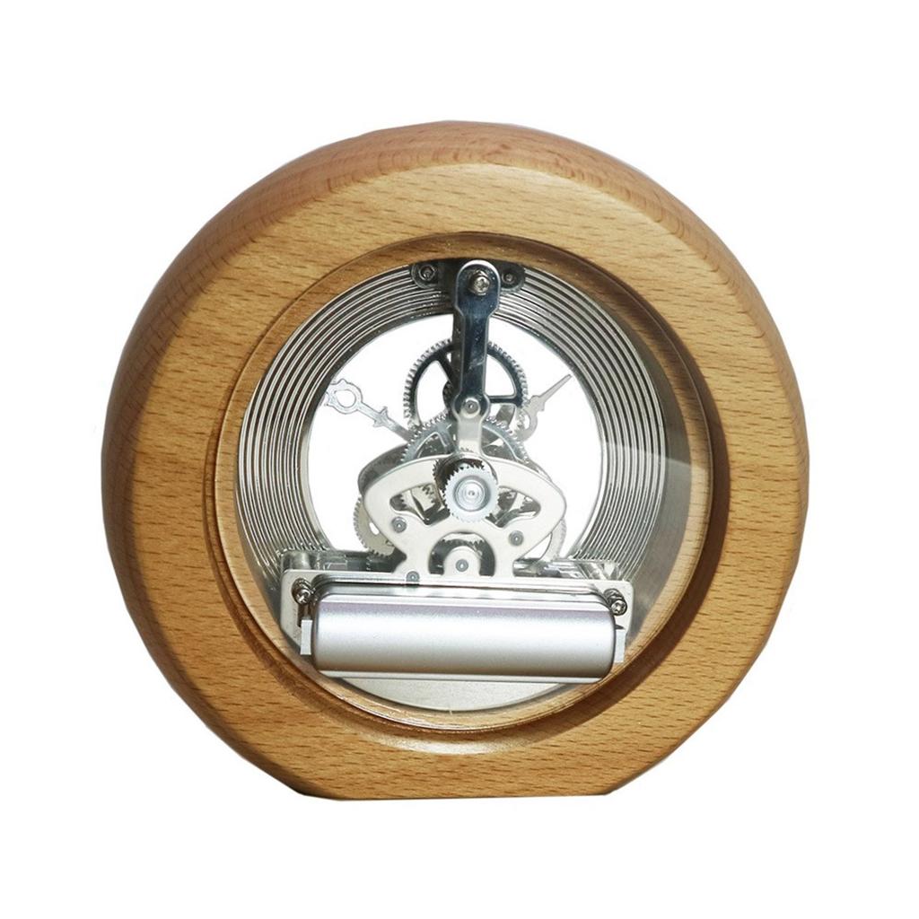 Retro Mechanical Clock, Metal Wall Clocks, Solid Wood Base, Copper Movement Decoration