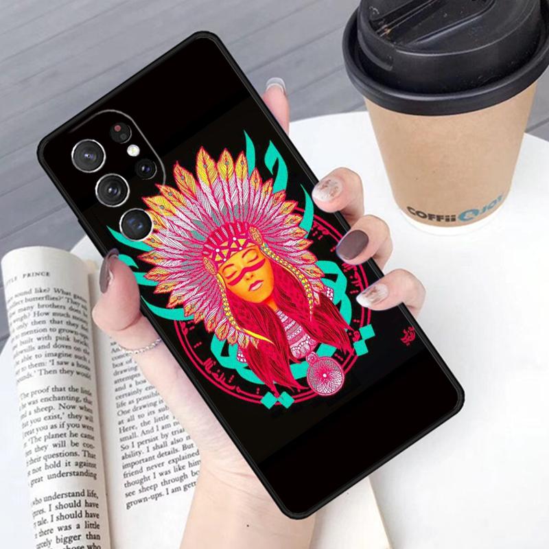 Boho Gypsy Bohemian Phone Case Cover For Samsung Galaxy S24 S25 Ultra S21 S22 Ultra S10E Note 10 Plus Note 20 FE S23