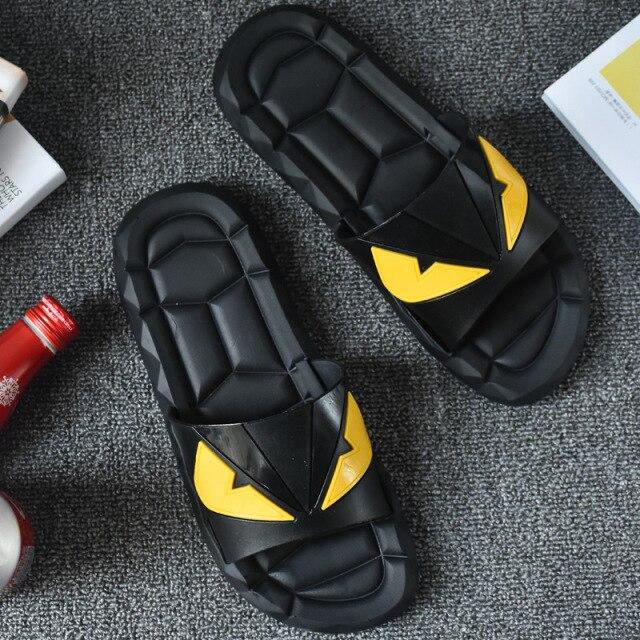 Men Slippers Lace -Up Shoes Thick Sole Non -Slip White Sandals Summer Slides Beach Shoes Man Slipper Fish Shower Rubber Flip Flops