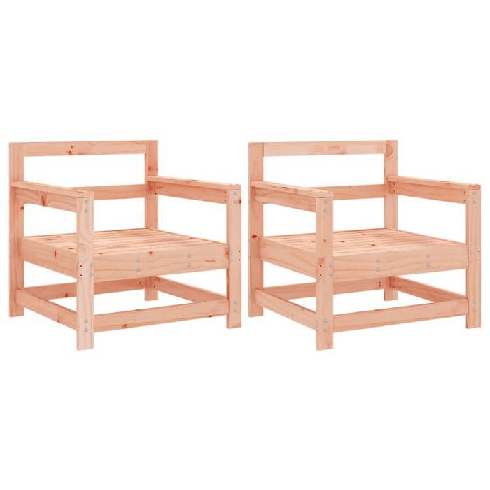 VidaXL Chaises de Jardin 2 pcs, Sièges avec Accoudoir, Fauteuils avec Dossier, Meuble de Terrasse Patio Extérieur, cm Bois 825497