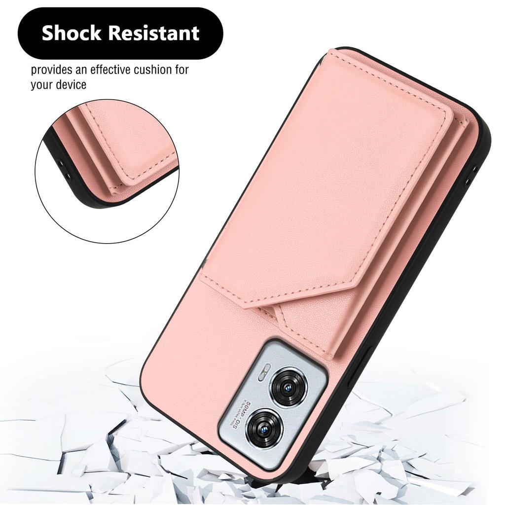 For Motorola Edge 50 Fusion 5G Etui Kortholder Støtte Skin-Touch Telefondeksel med Håndleddsstropp