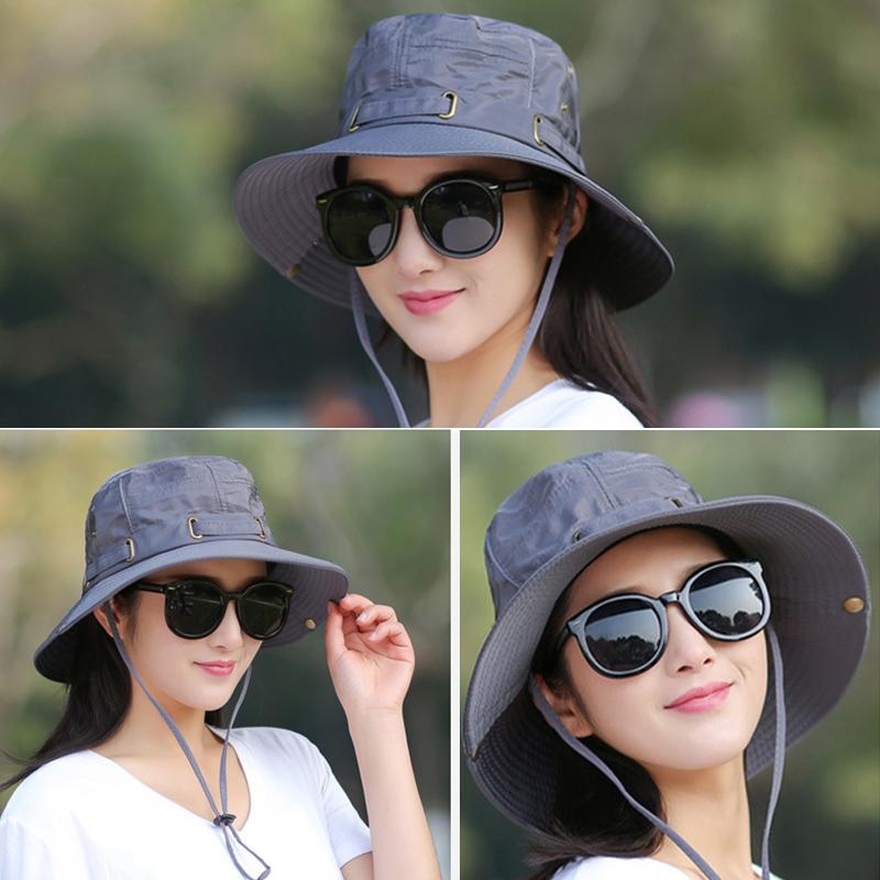 1 stk Caps Fiske Camping Ensfarget Solbøttehatt Sommer Polyester UV-beskyttelse Kvinner