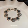 Vintage Rhinestone Flower Necklace - Luxurious European & American Style for Women