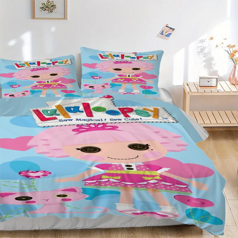 Lalaloopsy World Bedding 3 Piece Set HD Print Duvet Cover Pillowcases for Teens Adult Bedroom Decoration Christmas Gift