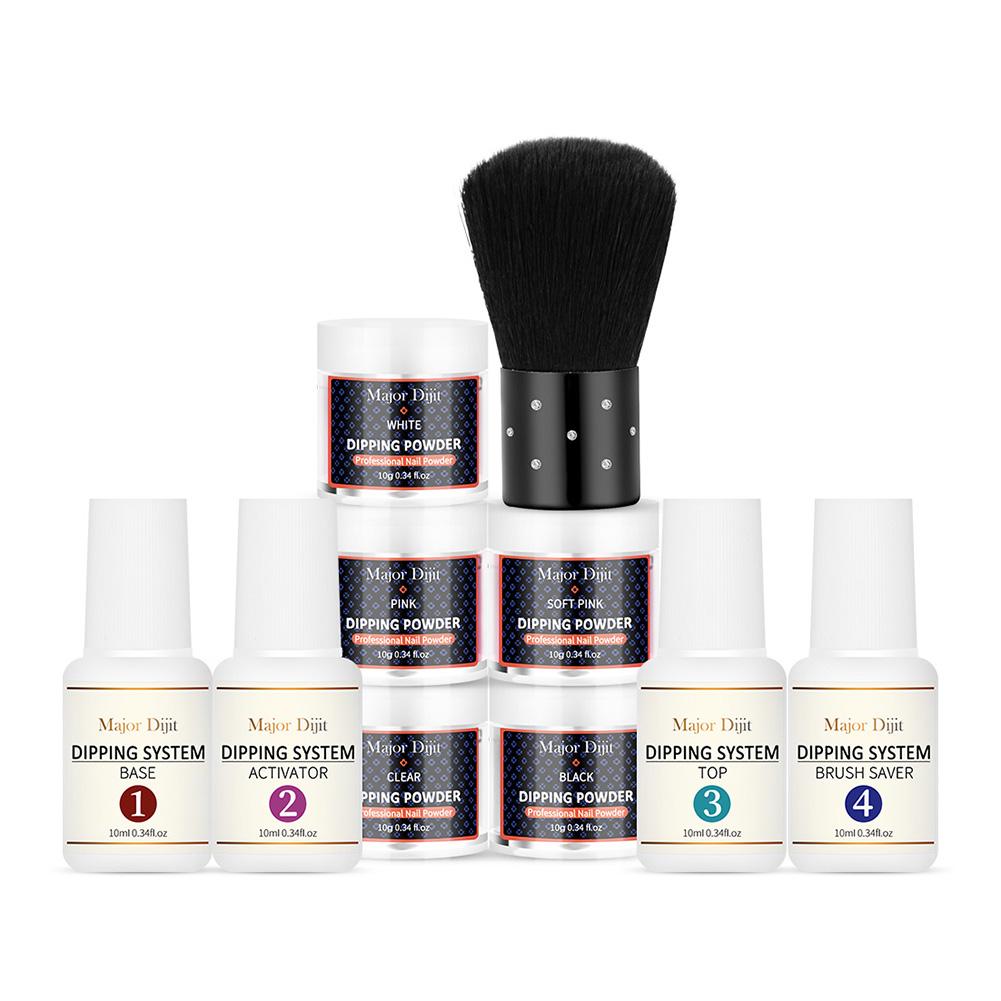 Buy Nail Art MAJOR Powder Base Dipping Top Coat Brush Activator Varnish