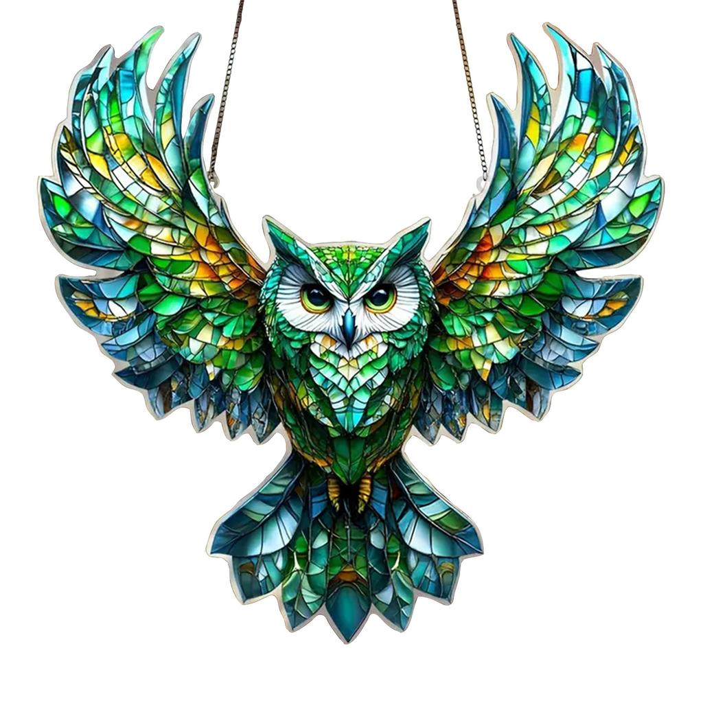 Crystal Sky Stained Art Ornament, Crystal Inspired Acrylic Bird Hanging Decoration, Diamond Art Bird Window Hanging, For Gardens Indoor Window