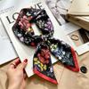 Simple temperament Spring and summer female imitation silk scarf versatile Korean version casual small square scarf neck protection decorative scarf