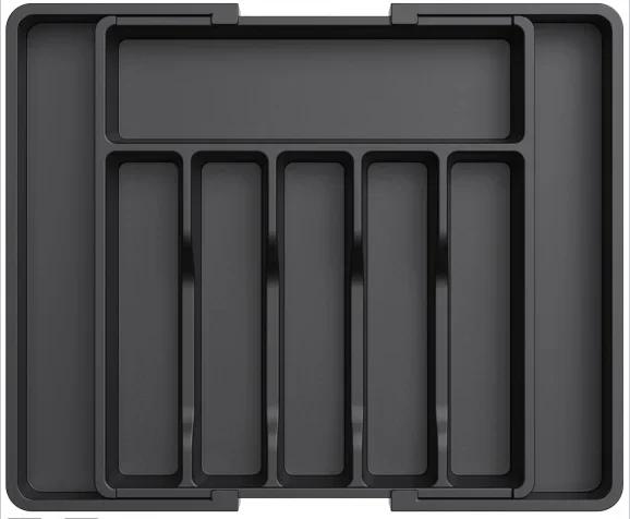 Ware Drawer Organizer Expandable Utensil Tray for Kitchen Adjustable Flatware and Cutlery Holder Black Cutlery Organiser