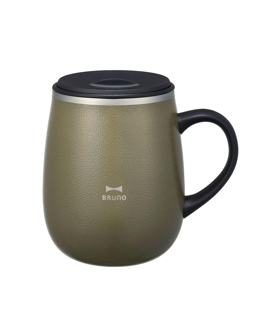 BRUNO Stainless Steel Mug with Lid, Double-Walled Vacuum Insulation, 460ml, Blue Gray (BHK263-BGY)