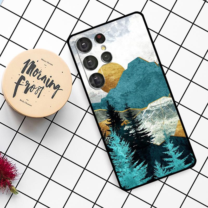 Gold Landscape Painting Case For Samsung Galaxy S24 FE S21 S22 S23 S25 Ultra S9 S10 Plus S20 FE S25 FE Phone Cover